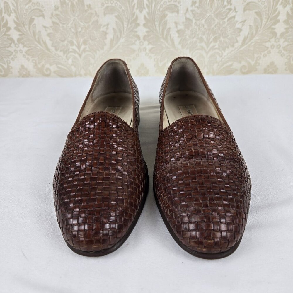 Alfani US Women's Size 10 Brown Basketweave Loafer Almond Shaped Toe Slip On - Picture 6 of 13